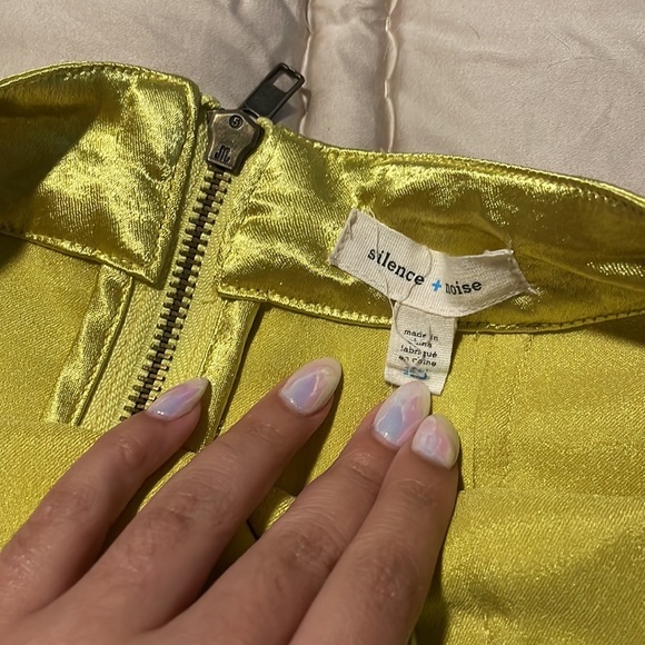 Shiny Yellow Mini Skirt - Picture 3 of 3